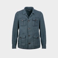 Куртка з карманами синя