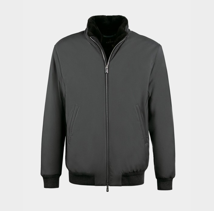 Куртка чоловіча темний хакі з вставками алькантари та хутровим знімним коміром Куртка чоловіча темний хакі з вставками алькантари та хутровим знімним коміром