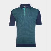 Трикотаж літній на ґудзиках синій