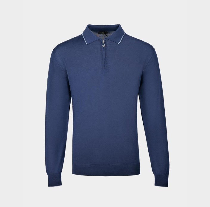 Синє чоловіче поло светр Синє чоловіче поло светр
