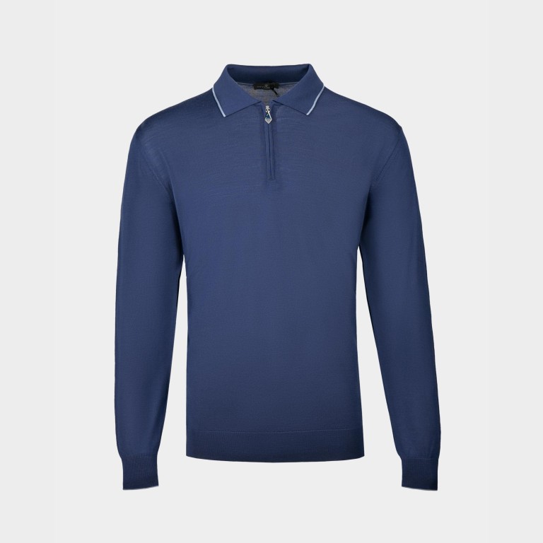 Синє чоловіче поло светр