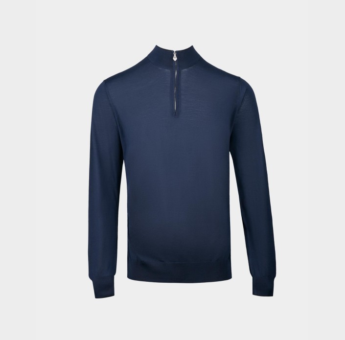 Синій чоловічий светр на блискавці