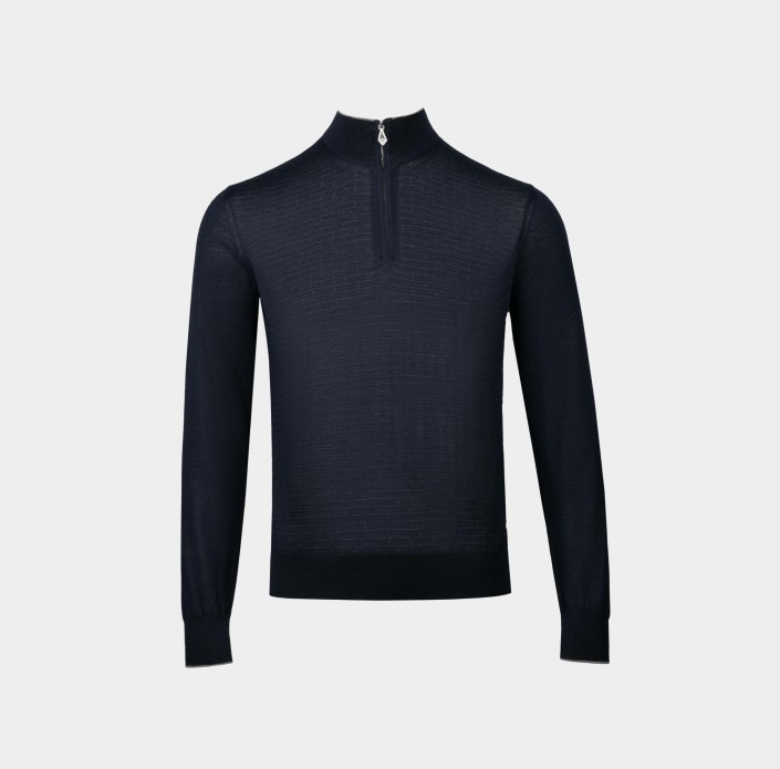 Синій чоловічий светр на блискавці