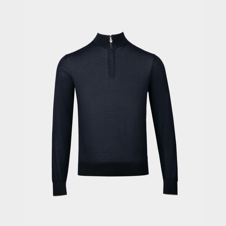 Синій чоловічий светр на блискавці