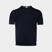 Трикотаж літній з круглим горлом синій Трикотаж літній з круглим горлом синій