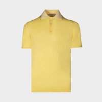 Трикотаж желтый на пуговицах