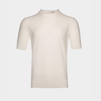 Летний трикотаж с круглым горлом белый